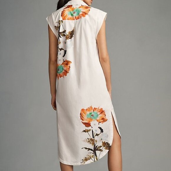 Anthropologie Maeve Sleeveless Midi Shirt Dress NEW with tag nwt size PL LP - Picture 3 of 8